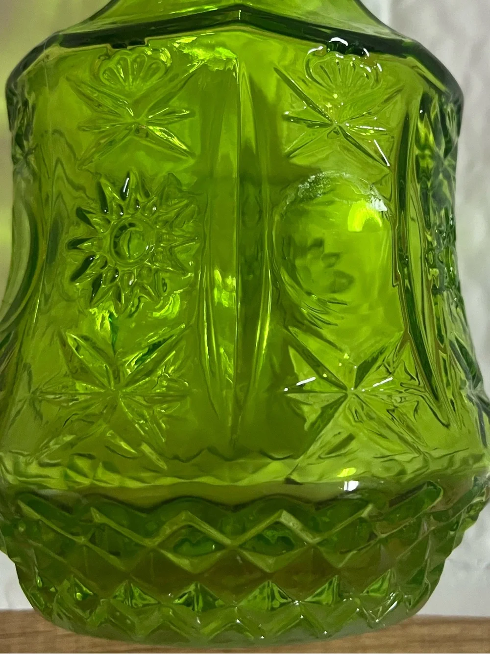 Emerald Green Pressed Glass Vase - Home Accents
